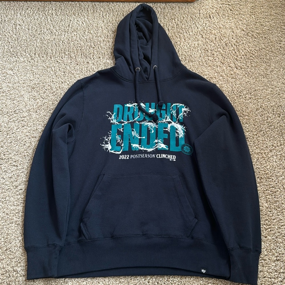 Seattle Mariners 47 Brand 2022 Post Season Hoodie Medium